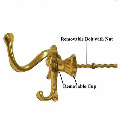 Mounting portion of double brass hook