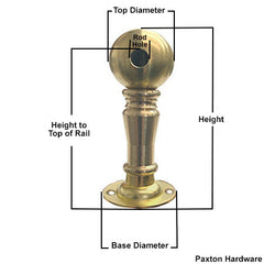 Measure Brass Cabinet Post for Railing