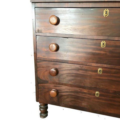Empire Chest with wood knobs and Sheraton Keyhole covers