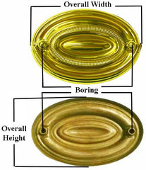 Measure Oval Hepplewhite Drawer Pulls