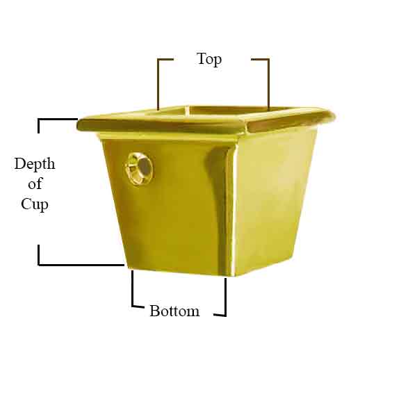 Polished Square Cup Casters, 1-1/4 - Paxton Hardware