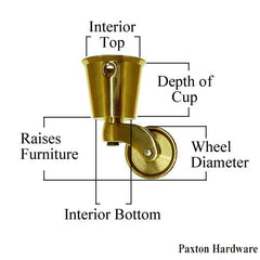 Measure round cup casters for furniture