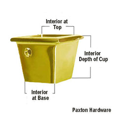 Measure square cup for furniture leg