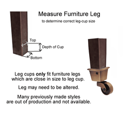Installing square cup furniture casters