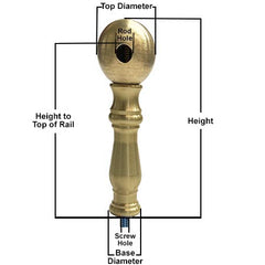 Shelf Rail End Post used in Brass Railing - Paxton Hardware