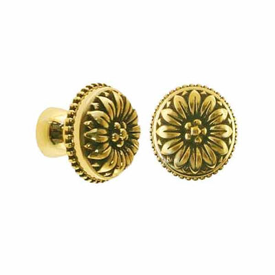 Small Antique Brass Knobs, 1/2 inch - Paxton Hardware