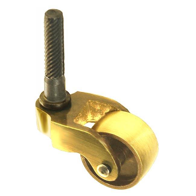 Restorers Classic Solid Brass Stem Caster With Wrought Pivots