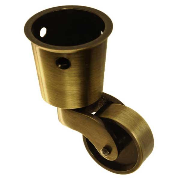 Restorers Threaded Screw Solid Brass Caster - 1 1/4 Inch Wheel, Bronze, Casters & Toe Caps