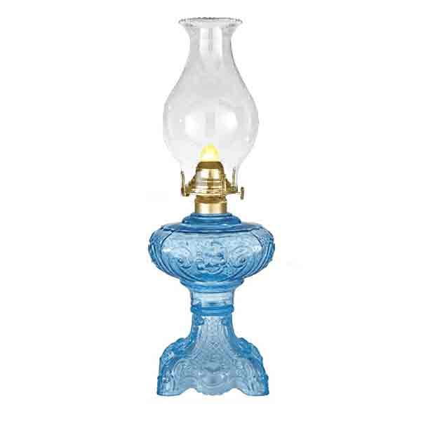 Turquoise Glass Oil Lamp - paxton hardware ltd