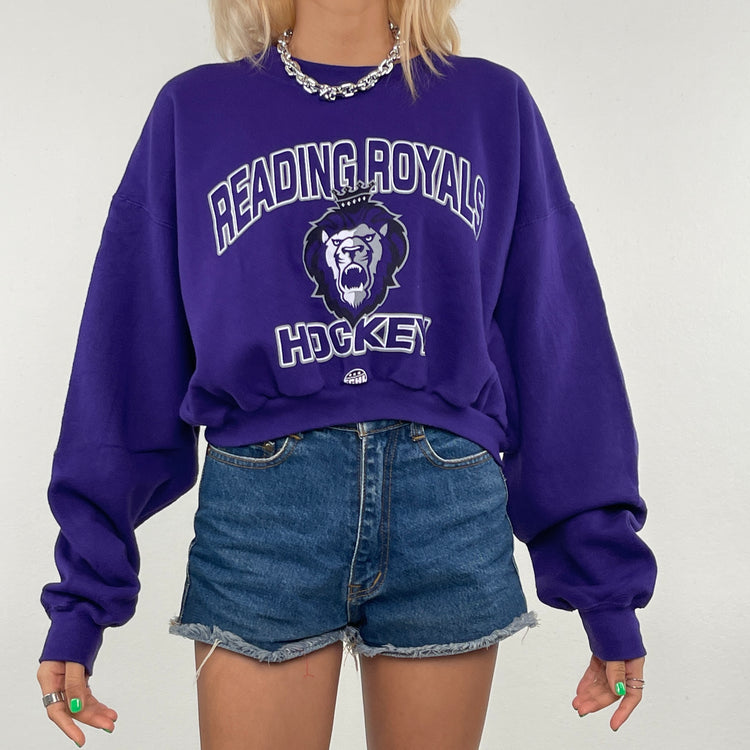 Reading Royals  Crop Sweater  // Purple  (L)