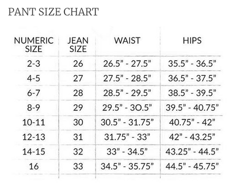 Size Chart – Shop Mimi's Boutique