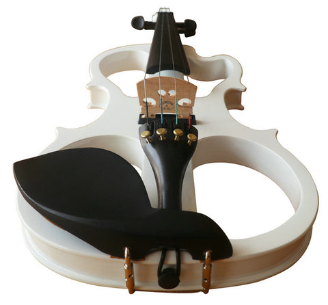 Wholesale Model SREV1003 Professional Level White Piano Lacquer Coated Electric Violin with Accessories