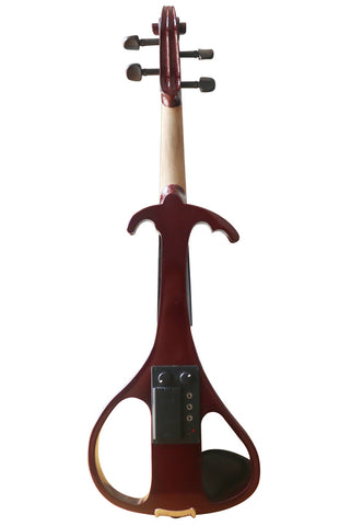 Wholesale Model SREV1002 Professional Level Wine Red Color Piano Lacquer Coated Electric Violin with Accessories