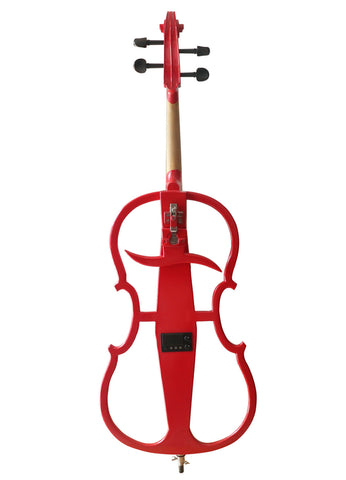 Wholesale Model SREC1002 Professional Level Red Color Piano Lacquer Coated Electric Cello with Accessories