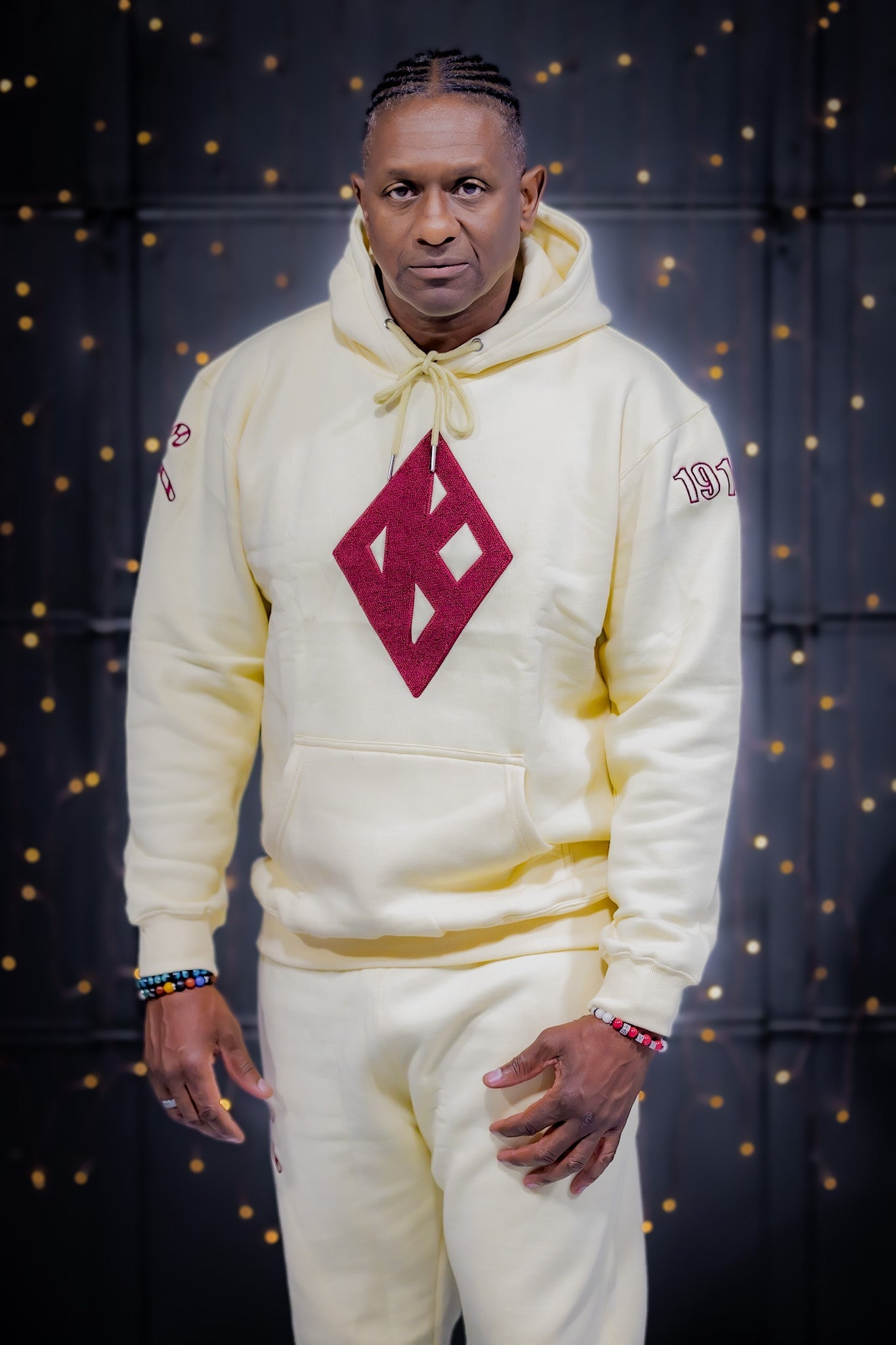 Kappa Alpha Psi Cream Embroidered/Chenille Tracksuit