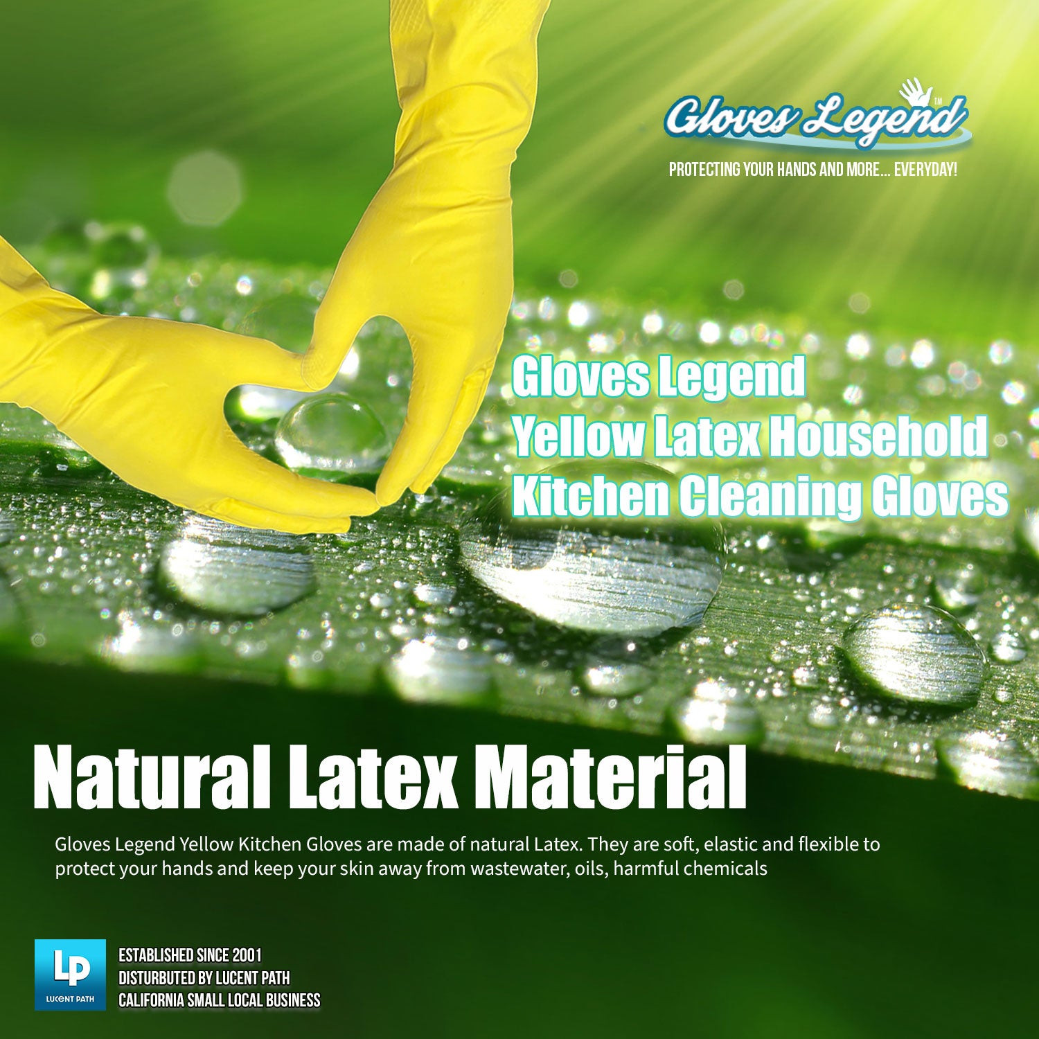 Yellow Kitchen Cleaning Dishwashing Latex Reusable Gloves