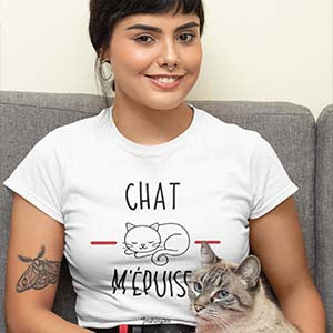 T-shirt Inshinytee - Chat m'épuise