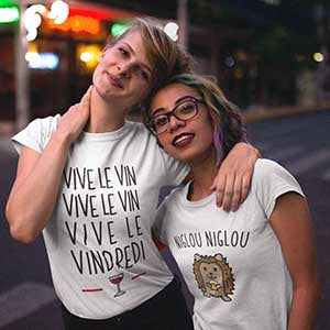 T-shirt Inshinytee - Vive le vin vive le vindredi et Niglou niglou