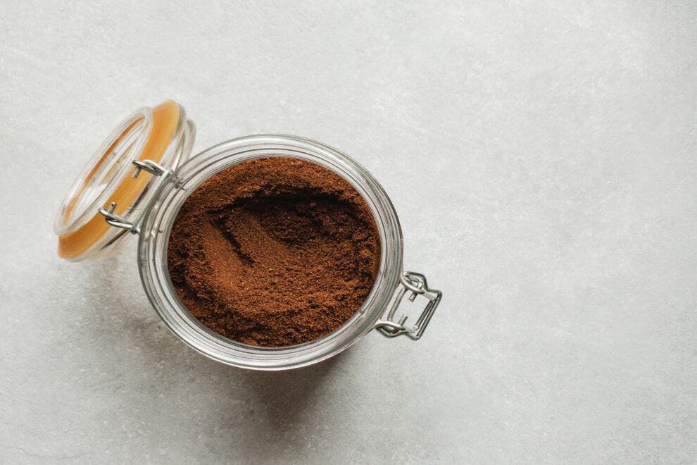 cacao powder in a glass jar