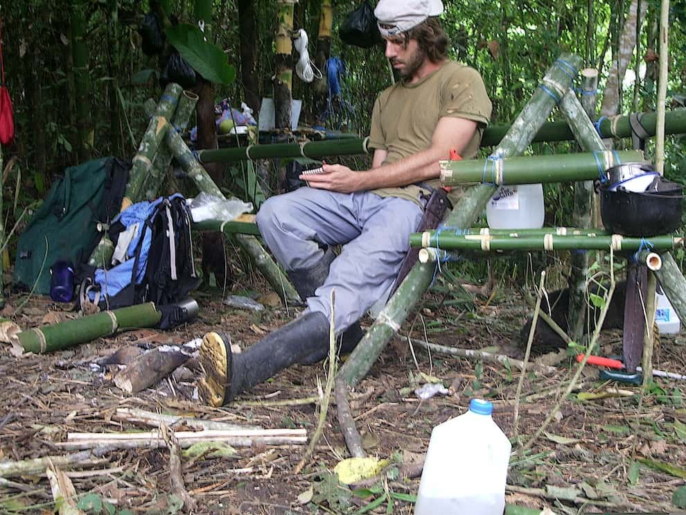 Hard at work in the Reserve, during the days before we had a house (May 2008).