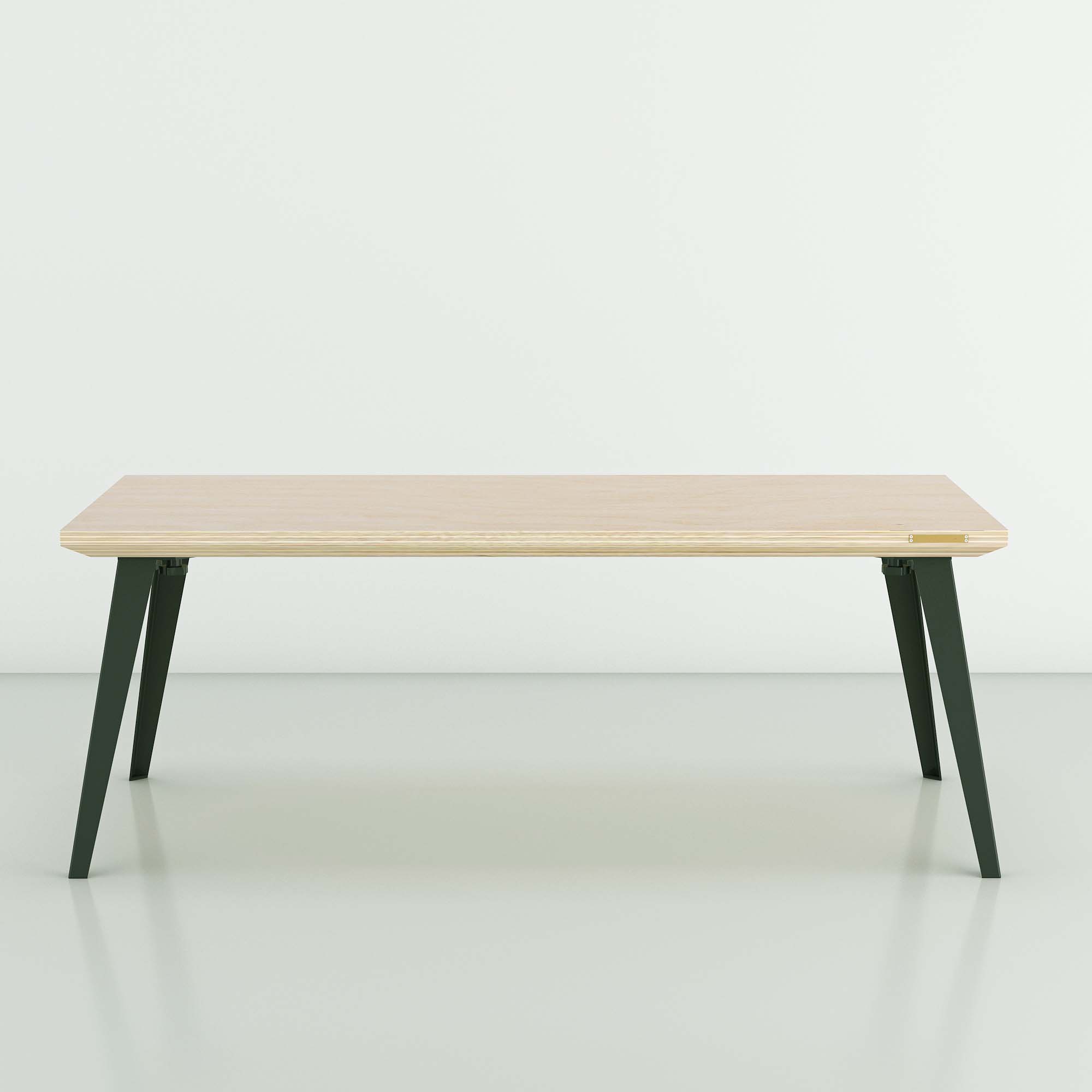Coffee Table (4x2 ft) - Natural Birch Surface & Black Legs ...