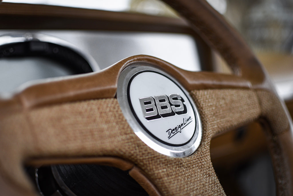 bbs 3 spoke wheel tweed and leather