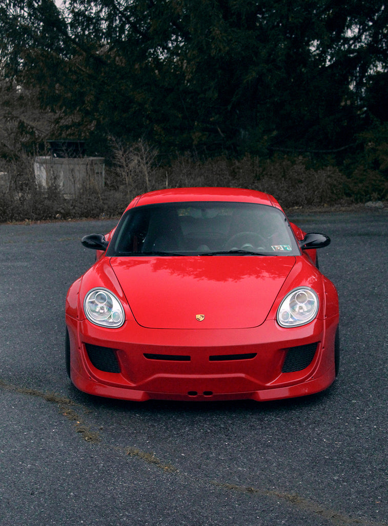 red porsche cayman s sport front kit lowered