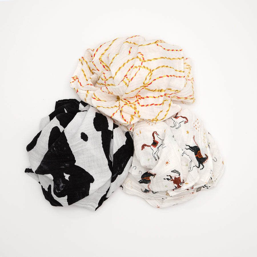 Swaddle Three Pack - Howdy Horse
