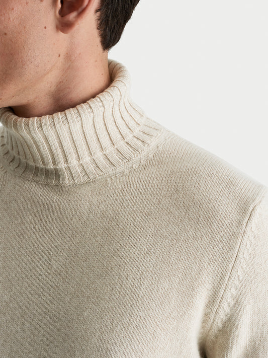 Cashmere Roll Neck Sweater Biscuit Neck