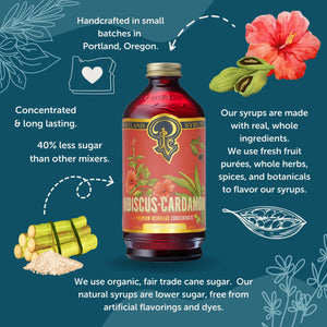 Hibiscus Cardamom Syrup - Portland Syrups Beautiful Craft Drink Mixer - Big - Bucks