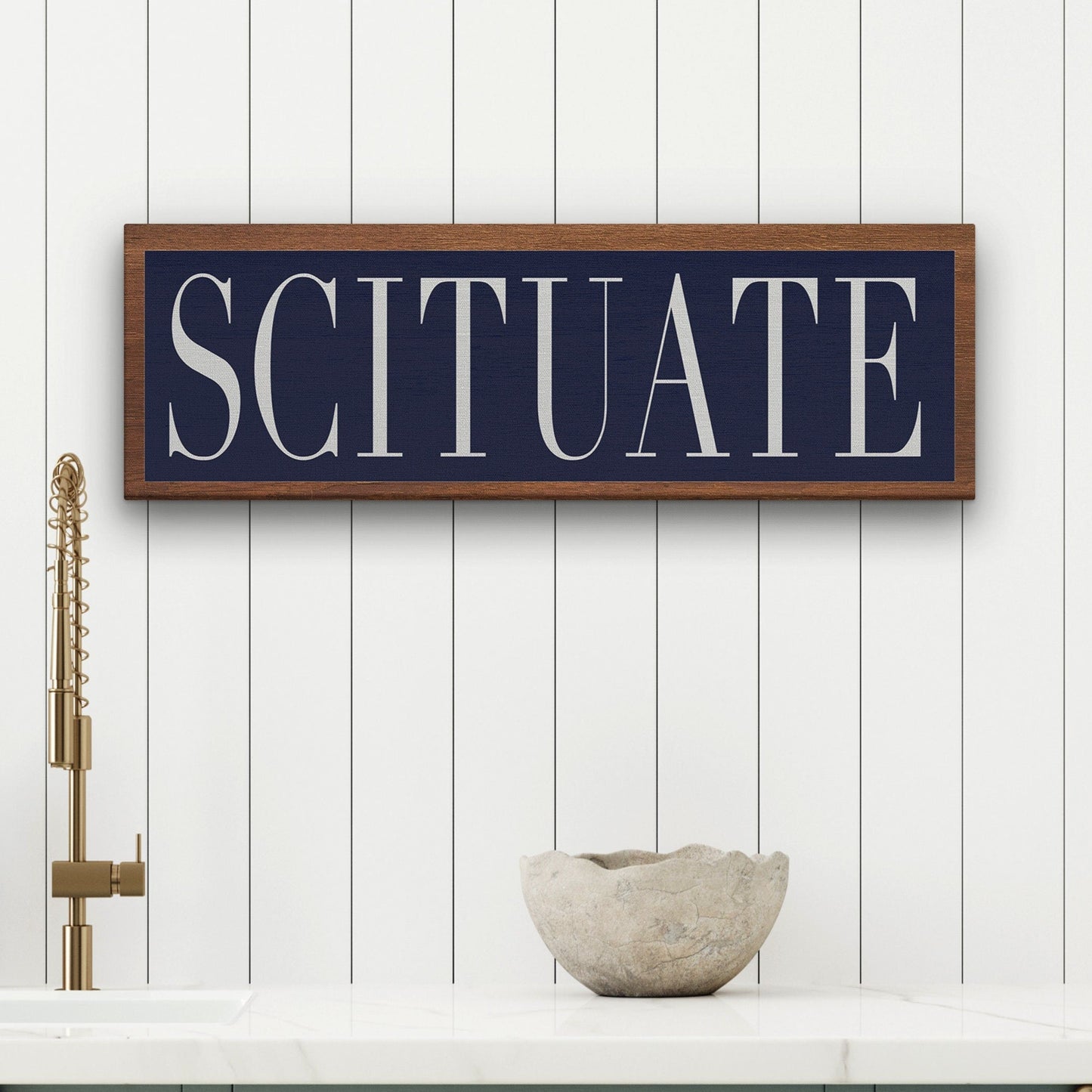 Scituate MA Wood Look Canvas Sign - Many Colors and Sizes