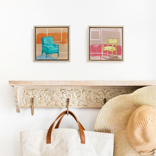 two small framed chair paintings by jennifer allevato fine art