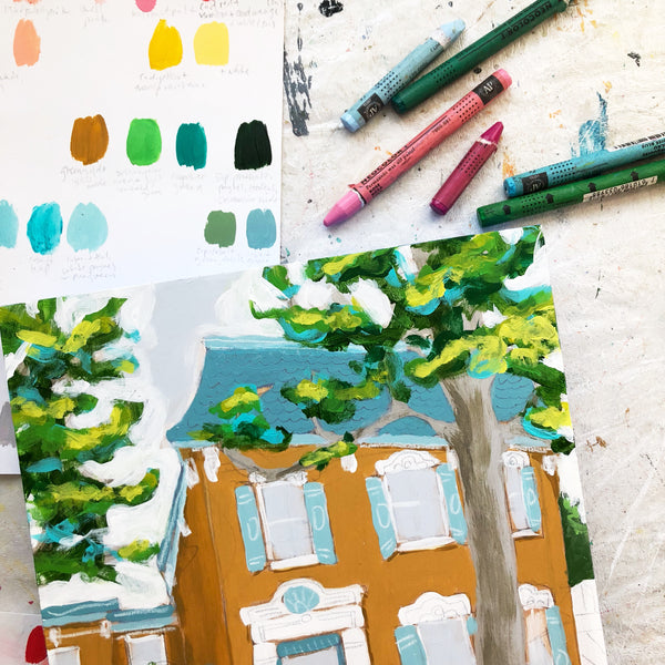 Jennifer Allevato art studio work in progress