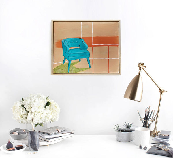 Chair in Teal Painting by Jennifer Allevato Fine Art