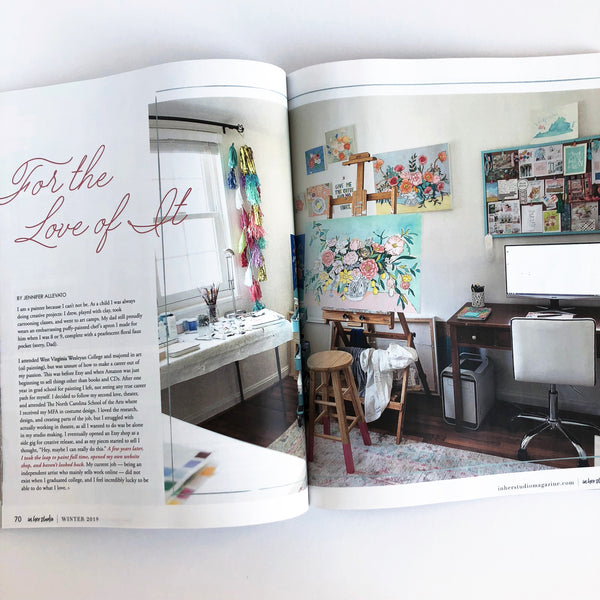 In Her Studio Magazine Jennifer Allevato artist feature Winter 2019 issue
