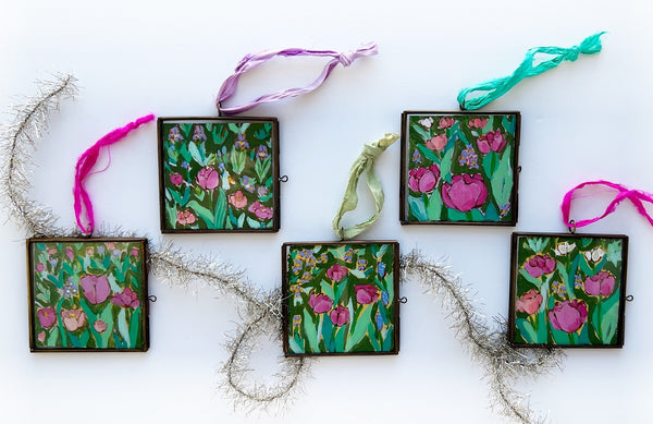Giverny Gardens Hand-painted ornament by Jennifer Allevato Fine Art