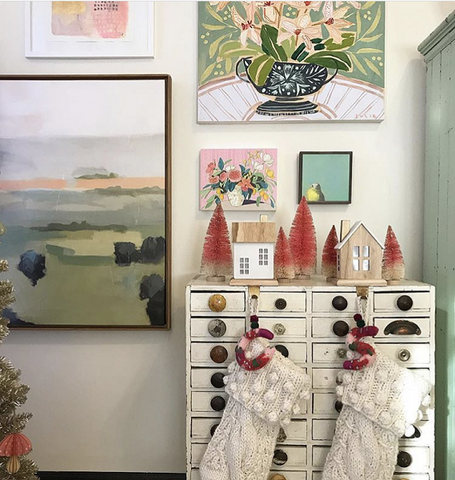 Jennifer Allevato art floral painting gallery wall thedelightfulfind