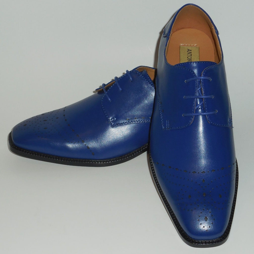 Mens Cool Perforated Royal Blue Oxford 