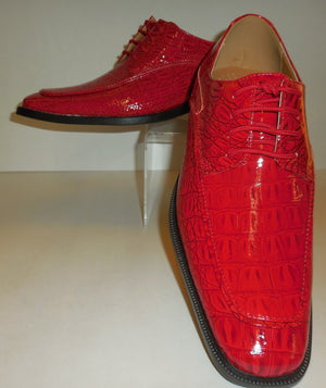 Mens Cool Shiny Bright Red Croco 