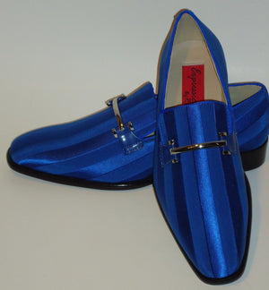 royal blue and gold loafers