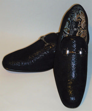 mens shiny black loafers