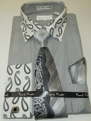 mens white paisley dress shirt