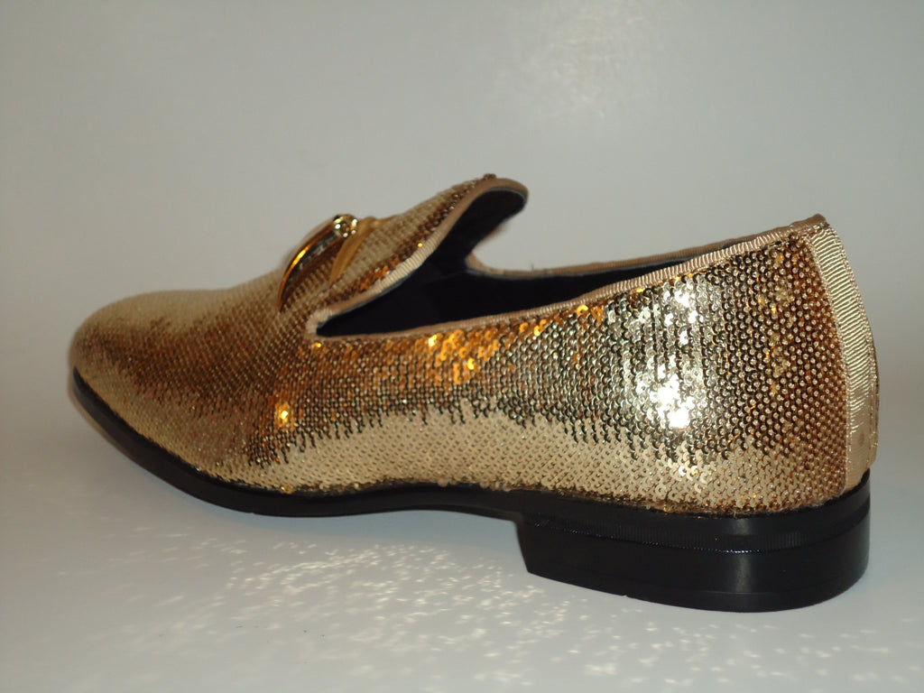 mens gold sequin shoes