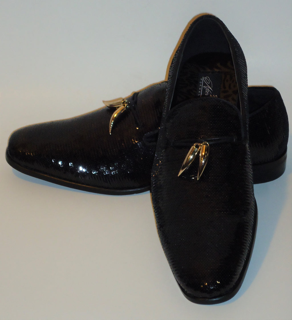 mens black sparkly shoes