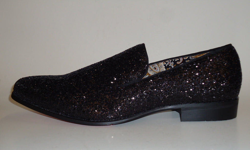 mens black sparkly loafers