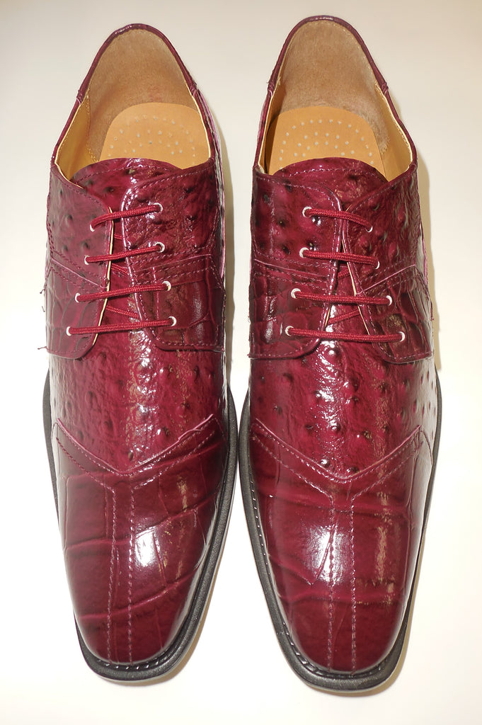 Mens Elegant Burgundy Croco Look Dress Oxford Shoes Liberty Ls1105 Nader Fashion Las Vegas 9400