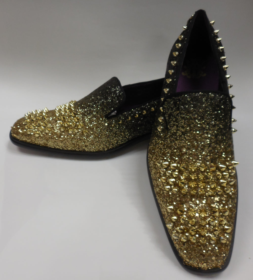 black and gold dress shoe