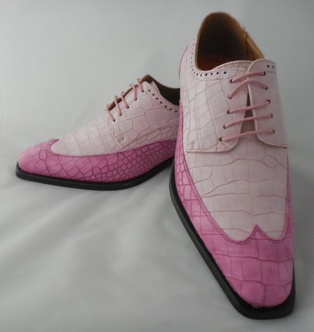 pink wingtip shoes