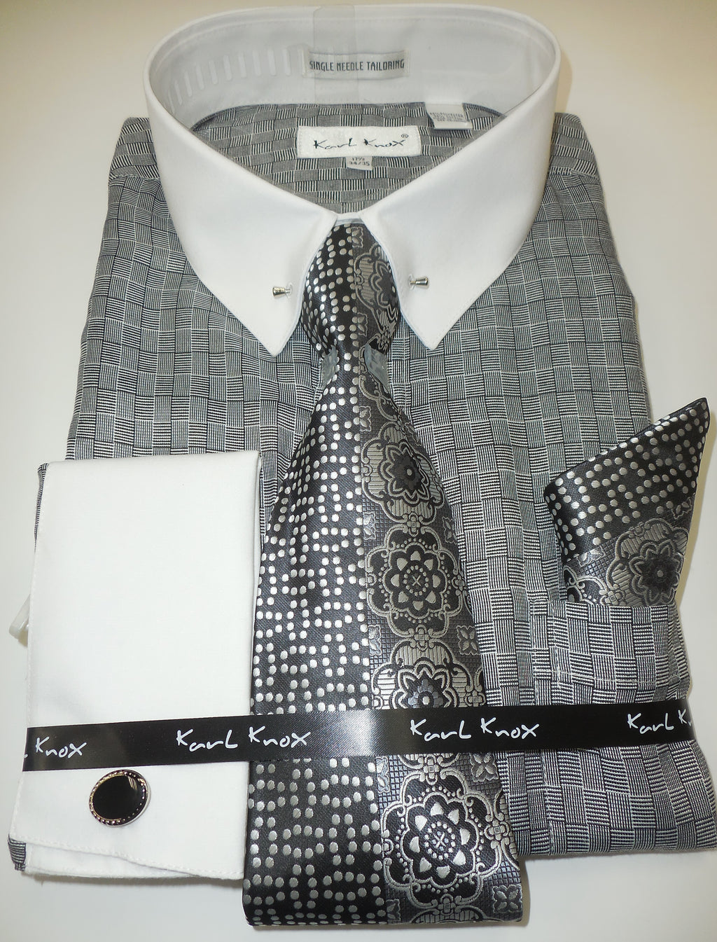 white pin collar dress shirt