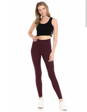 Basic Burgundy Leggings